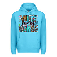 Ocean Blue wife mom nurse Premium Hoodie - NancyCooperArtShop