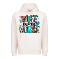 Pale Pink wife mom nurse Premium Hoodie - NancyCooperArtShop