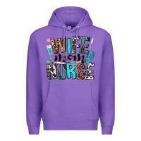 Purple wife mom nurse Premium Hoodie - NancyCooperArtShop