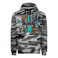Slate Camo wife mom nurse Premium Hoodie - NancyCooperArtShop