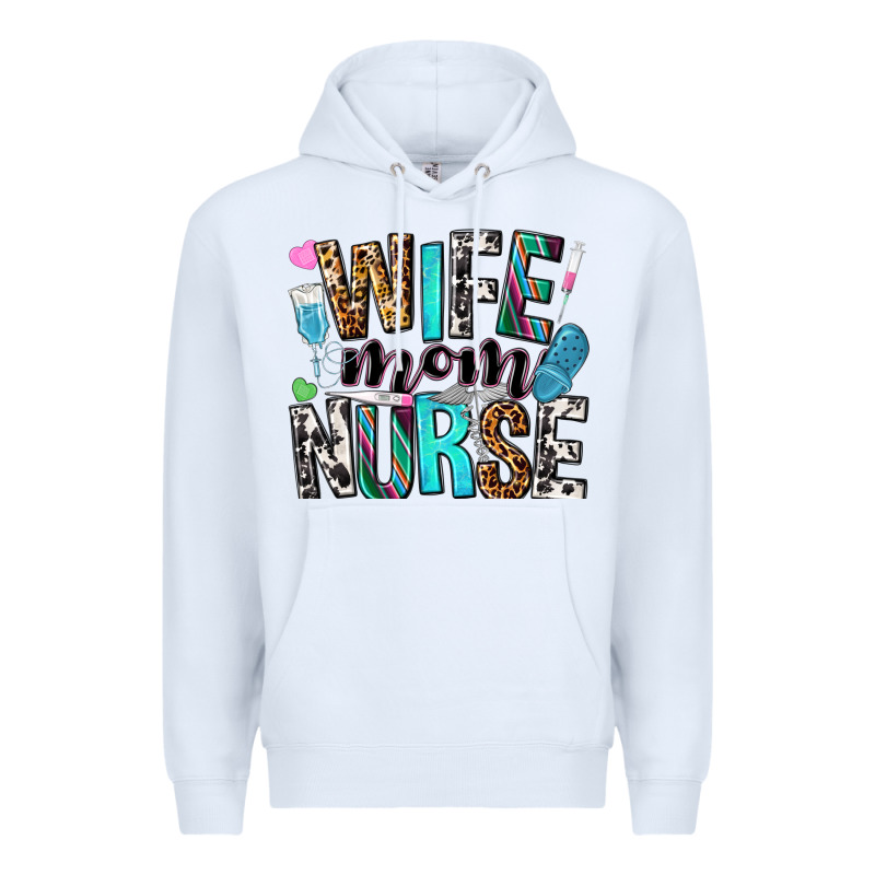 Wife Mom Nurse Premium Hoodie by NancyCooperArtShop | Teevron
