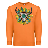 Carrot boho bullskull with sunflower and gemstone Premium Sweatshirt - Artiststas