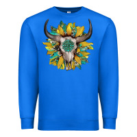 True Royal boho bullskull with sunflower and gemstone Premium Sweatshirt - Artiststas