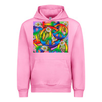 Fuchsia Pink Pride LGBTQ+ Peace Tumbler Urban Hoodie - BundleAndBundleShop