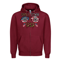 Burgundy small town usa Zipper Hoodie - CowhideDigitalArt