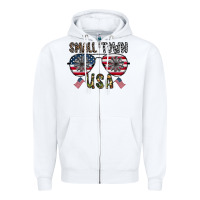 White small town usa Zipper Hoodie - CowhideDigitalArt