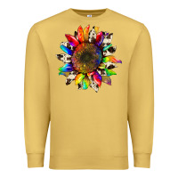 Antique Gold tie dye sunflower with cowhide Premium Sweatshirt - Artiststas