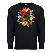 Black tie dye sunflower with cowhide Premium Sweatshirt - Artiststas