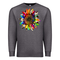 Charcoal Heather tie dye sunflower with cowhide Premium Sweatshirt - Artiststas