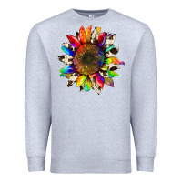 Heather Grey tie dye sunflower with cowhide Premium Sweatshirt - Artiststas