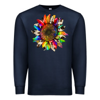 Navy tie dye sunflower with cowhide Premium Sweatshirt - Artiststas