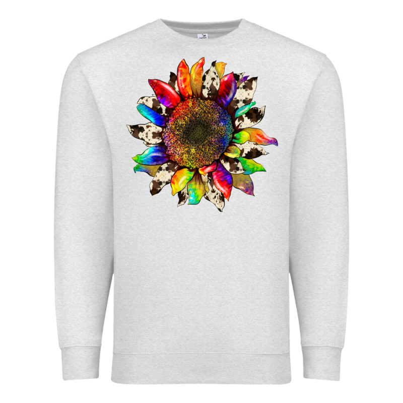 Tie Dye Sunflower With Cowhide Premium Sweatshirt by Artiststas | Teevron