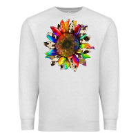 Oatmeal Heather tie dye sunflower with cowhide Premium Sweatshirt - Artiststas