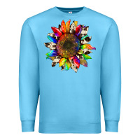 Ocean Blue tie dye sunflower with cowhide Premium Sweatshirt - Artiststas