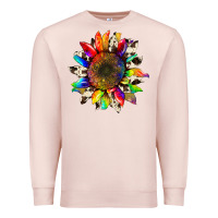 Pale Pink tie dye sunflower with cowhide Premium Sweatshirt - Artiststas