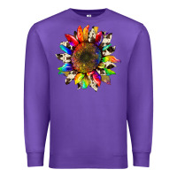 Purple tie dye sunflower with cowhide Premium Sweatshirt - Artiststas