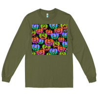 Army Green Halloween Pumpkins Long Sleeve Tee - texasbilliewilder