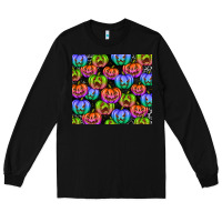 Black Halloween Pumpkins Long Sleeve Tee - texasbilliewilder