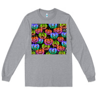 Heather Grey Halloween Pumpkins Long Sleeve Tee - texasbilliewilder