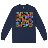 Navy Halloween Pumpkins Long Sleeve Tee - texasbilliewilder