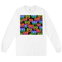 White Halloween Pumpkins Long Sleeve Tee - texasbilliewilder