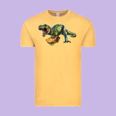 Vintage Tee T-Rex dinosaur holding a taco