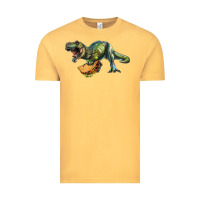 Vintage Mustard T-Rex dinosaur holding a taco Vintage Tee - RanaPortraitStore