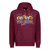 Burgundy you grow girl Premium Hoodie - NancyCooperArtShop