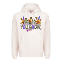 Pale Pink you grow girl Premium Hoodie - NancyCooperArtShop