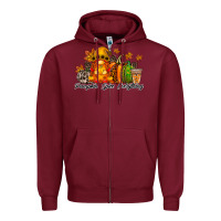 Burgundy Pumpkin Spice Everything Zipper Hoodie - RacoonDesign