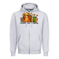 Heather Grey Pumpkin Spice Everything Zipper Hoodie - RacoonDesign