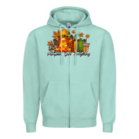 Seafoam Pumpkin Spice Everything Zipper Hoodie - RacoonDesign