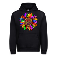 Black Pride LGBTQ+ Sunflower With Peace Urban Hoodie - BundleAndBundleShop