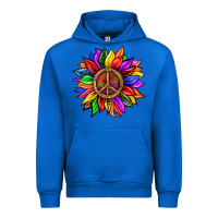 Cobalt Pride LGBTQ+ Sunflower With Peace Urban Hoodie - BundleAndBundleShop