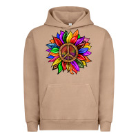 Pigment Burro Pride LGBTQ+ Sunflower With Peace Urban Hoodie - BundleAndBundleShop
