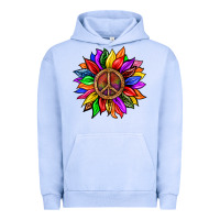 Pigment Grape Ice Pride LGBTQ+ Sunflower With Peace Urban Hoodie - BundleAndBundleShop