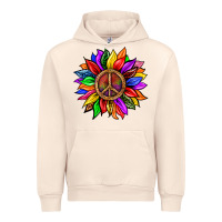 Sandshell Pride LGBTQ+ Sunflower With Peace Urban Hoodie - BundleAndBundleShop
