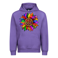 Tulip Pride LGBTQ+ Sunflower With Peace Urban Hoodie - BundleAndBundleShop