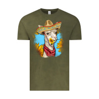 Vintage Olive Sombrero Llama Vintage Tee - RanaPortraitStore