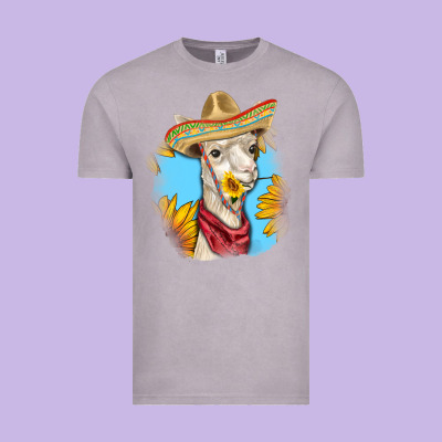 Vintage Tee Sombrero Llama