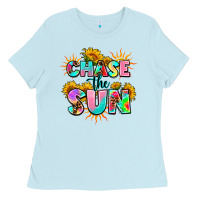 Baby Blue chase the sun Ladies Tee - AdoDesignShop