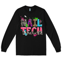 Black nail tech Long Sleeve Tee - Zillion Design Studio