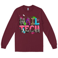 Burgundy nail tech Long Sleeve Tee - Zillion Design Studio