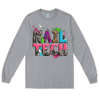 Heather Grey nail tech Long Sleeve Tee - Zillion Design Studio