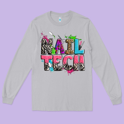 Nail Tech Long Sleeve Tee Designed By Zillion Design Studio