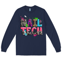 Navy nail tech Long Sleeve Tee - Zillion Design Studio
