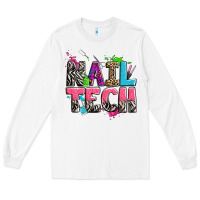 White nail tech Long Sleeve Tee - Zillion Design Studio