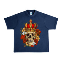 Navy Skull King Urban Heavy Tee - RanaPortraitStore