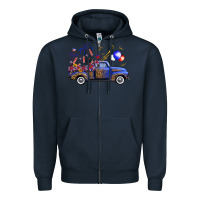 Navy western truck fourth of july Zipper Hoodie - FaDigitalArtStudio