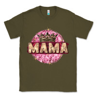 Army Green mama with round leopard Classic Tee - Zillion Design Studio